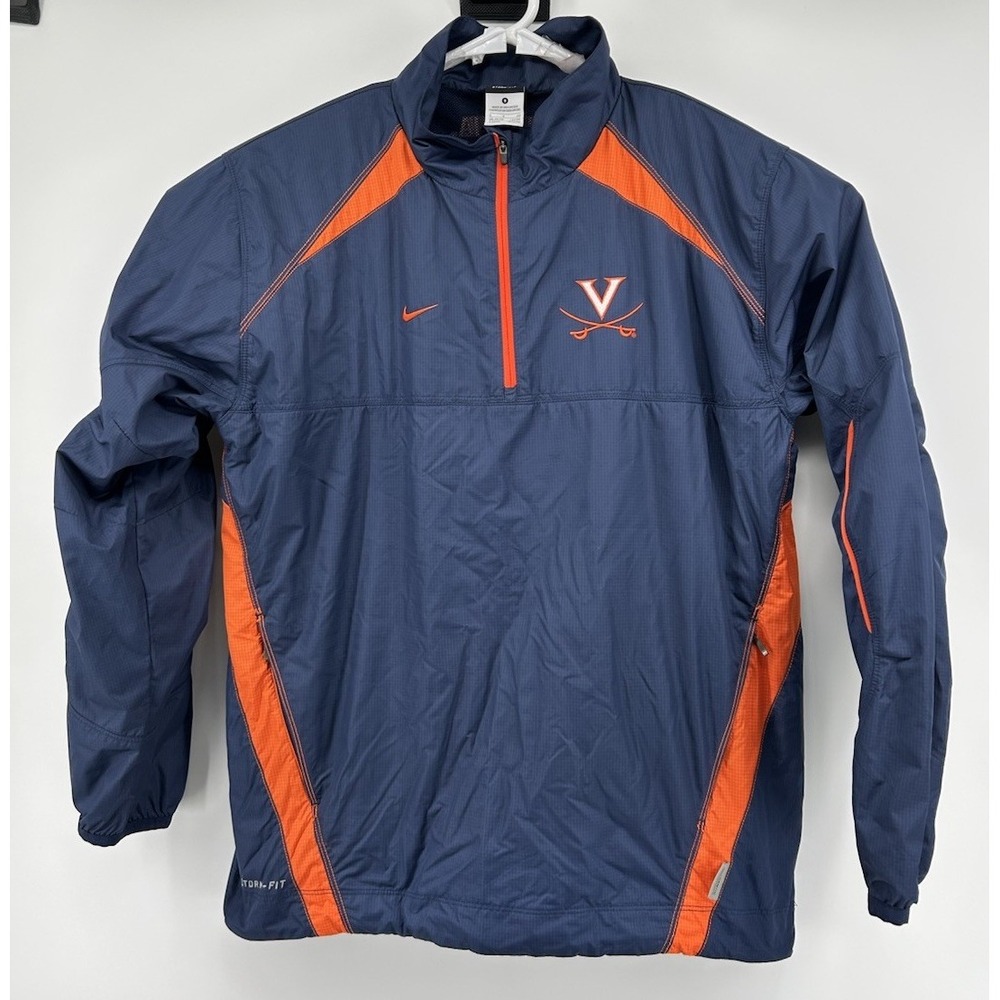 Nike Storm Fit Virginia Cavaliers Mens 1/4 Zip‎ Windbreaker Jacket Sz Small Blue